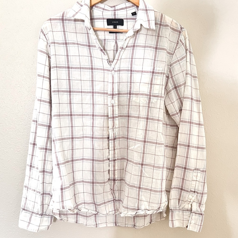 VINCE Lightweight Button Down Shirt